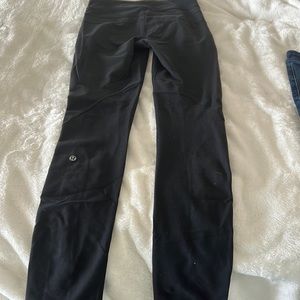 Lu lu lemon black leggings with ruffled sides